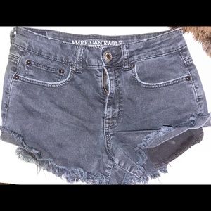 High waisted American eagle black jean shorts